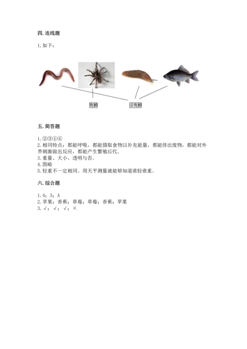 教科版一年级下册科学期末测试卷（达标题）.docx