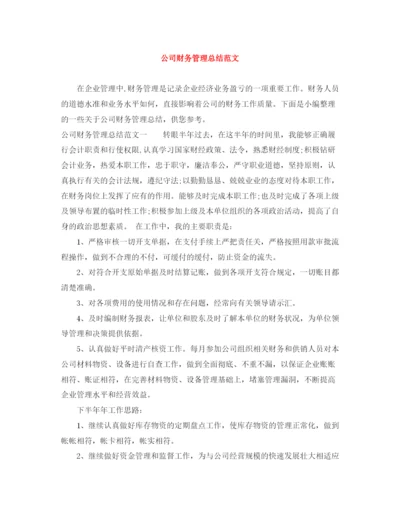 精编之公司财务管理总结范文.docx