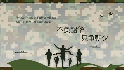 迷彩风部队军事个人工作总结汇报PPT