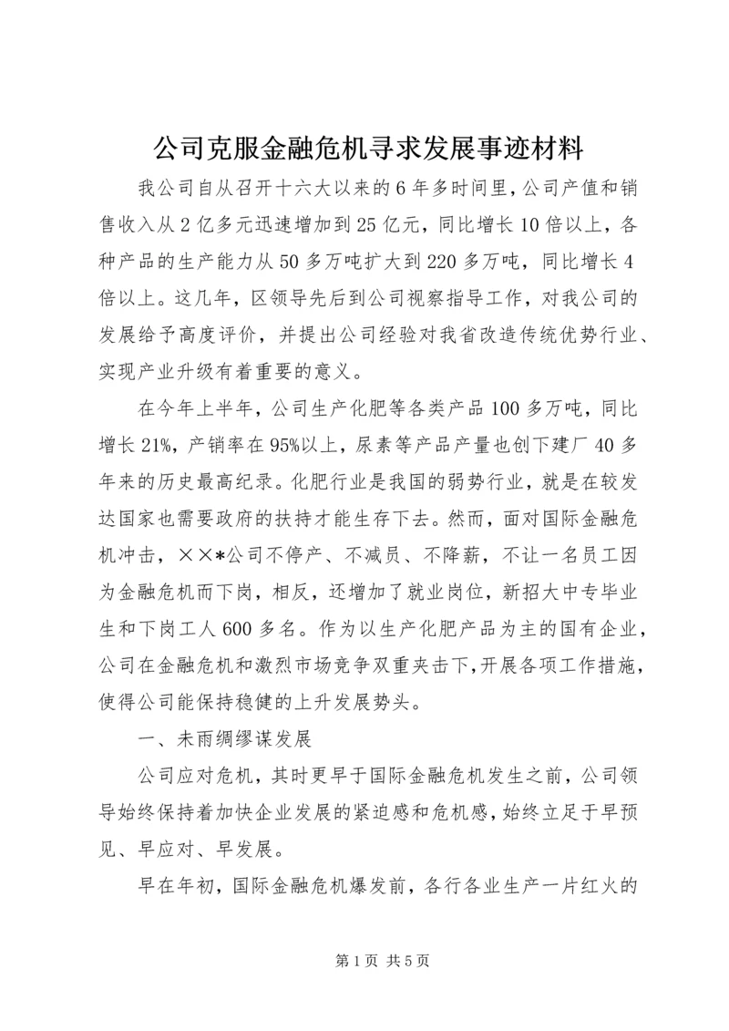 公司克服金融危机寻求发展事迹材料.docx