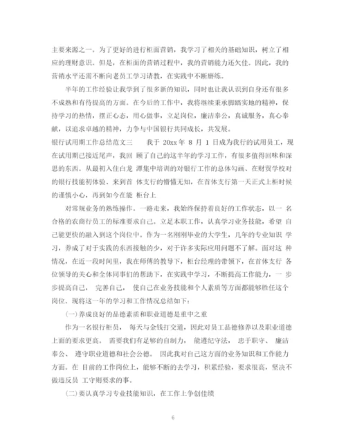 精编之银行试用期工作总结范文.docx