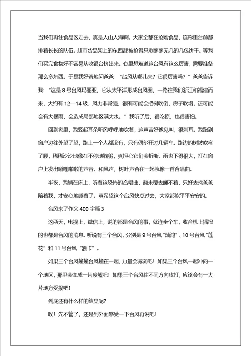 台风来了作文400字