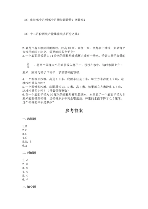 人教版六年级下册数学期末测试卷（综合题）word版.docx