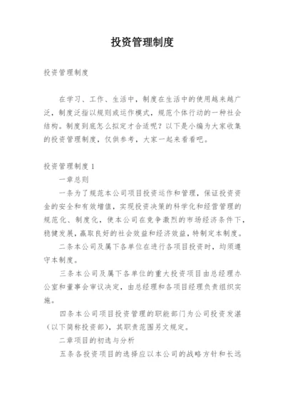 投资管理制度.docx