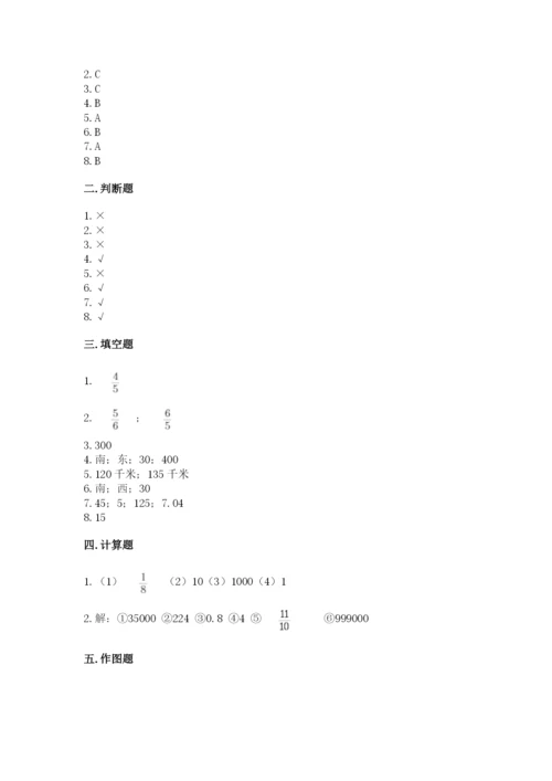 人教版六年级上册数学期中测试卷精编答案.docx