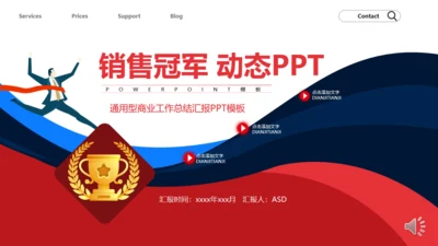 通用销售冠军的工作总结PPT模板
