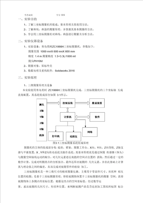 重庆大学三维测量及反求工程实验报告