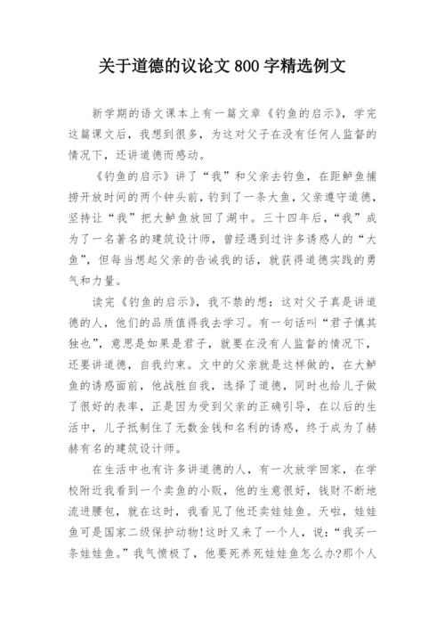 关于道德的议论文800字精选例文.docx