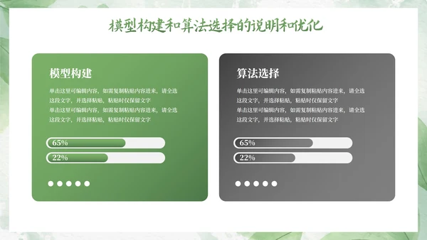 绿色植物小清新毕业论文答辩PPT模板