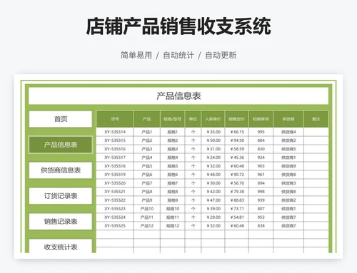 店铺产品销售收支系统