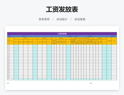 工资发放表