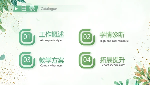 绿色小清新知识竞赛答题工作总结动态PPT模板