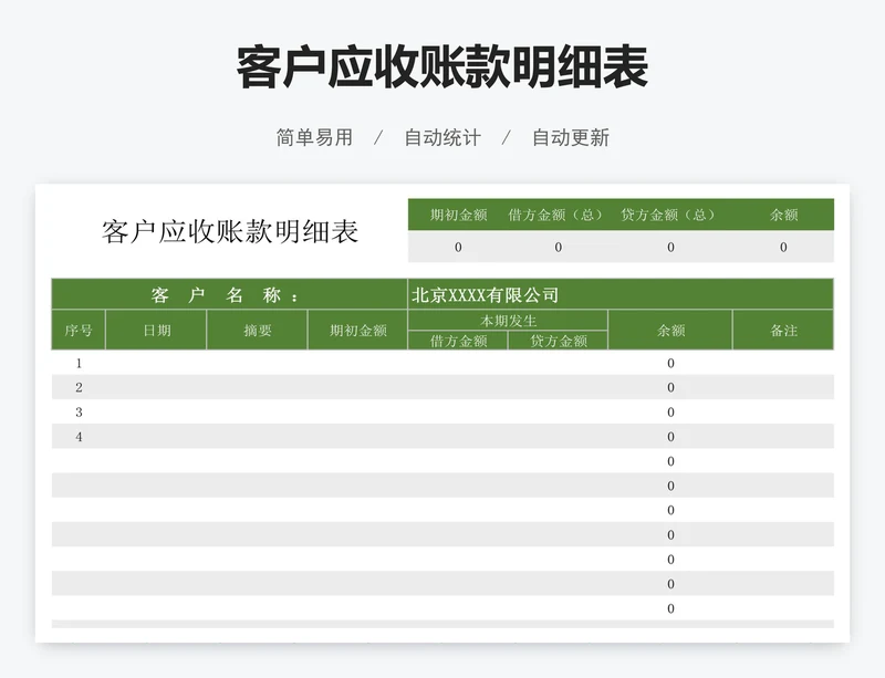 客户应收账款明细表