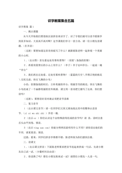 识字教案集合五篇.docx