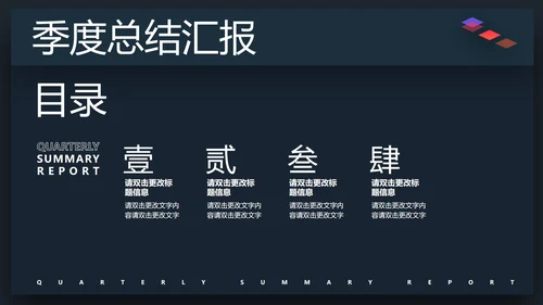 蓝色商务风总结汇报PPT模板