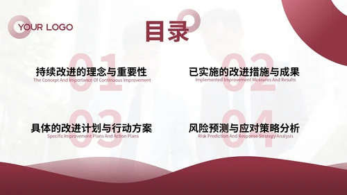 红色商务风运营持续改进与发展规划PPT模板