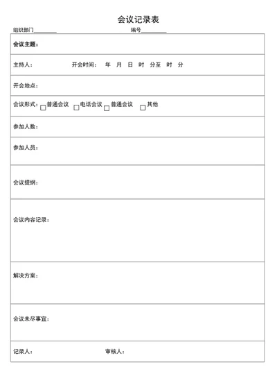 会议记录表