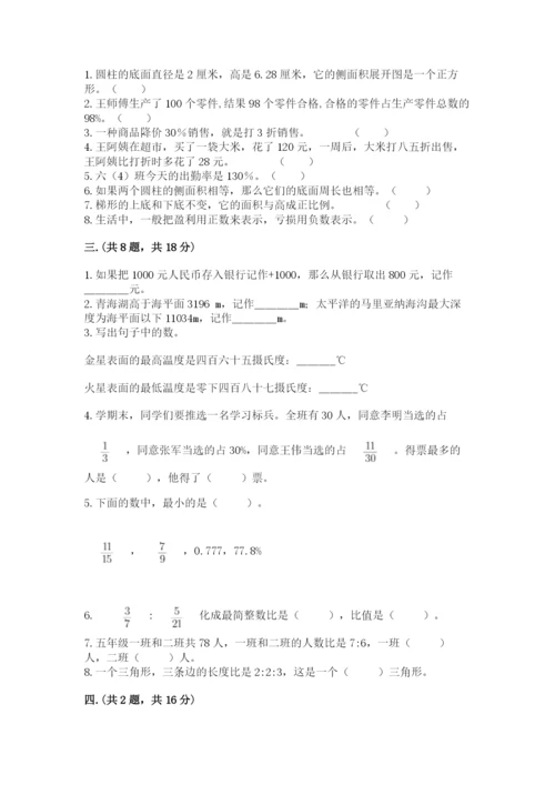 苏教版六年级数学小升初试卷（满分必刷）.docx