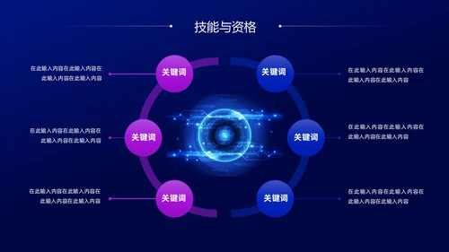 蓝色紫色科技风试用期转正答辩PPT模板