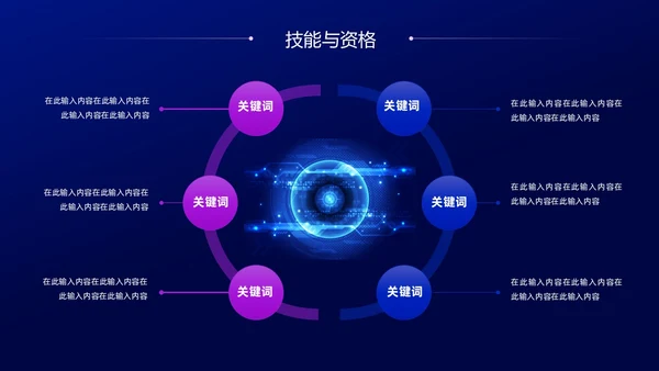 蓝色紫色科技风试用期转正答辩PPT模板