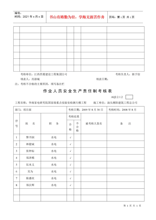 AQ2212作业人员安全生产责任制考核表.docx