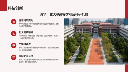红色商务风首都北京：千年古都与现代都市交融PPT模板