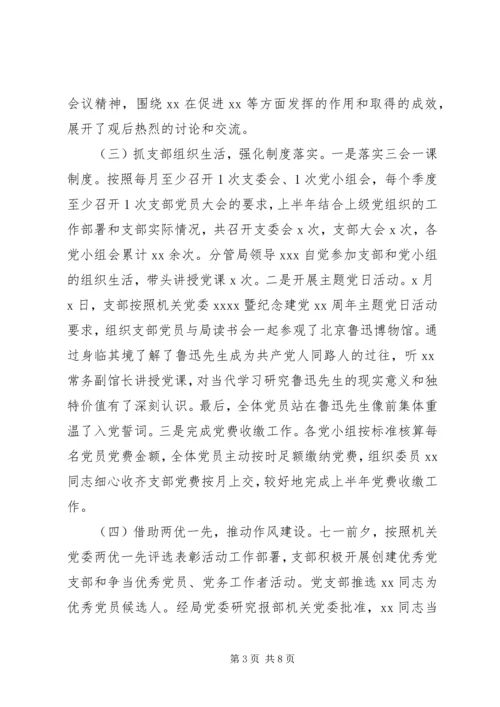 党支部某年上半年工作总结及下半年工作计划.docx