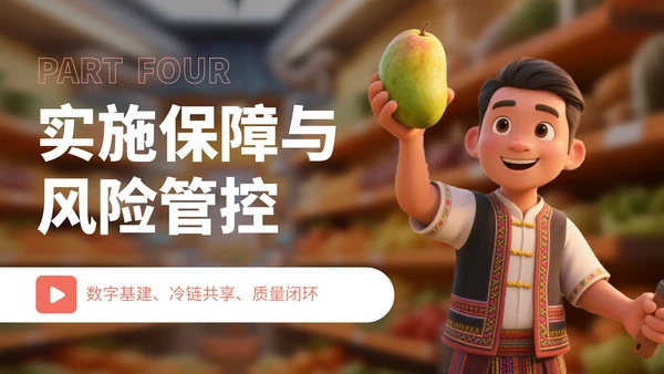 橙红色3D卡通农产品发布会宣传PPT