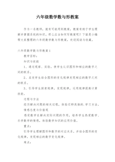 六年级数学数与形教案.docx