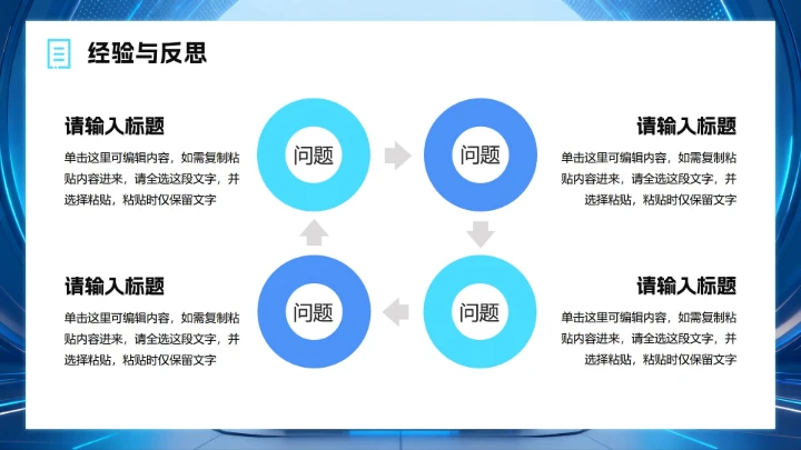 蓝色渐变科技风年终工作总结汇报PPT模板