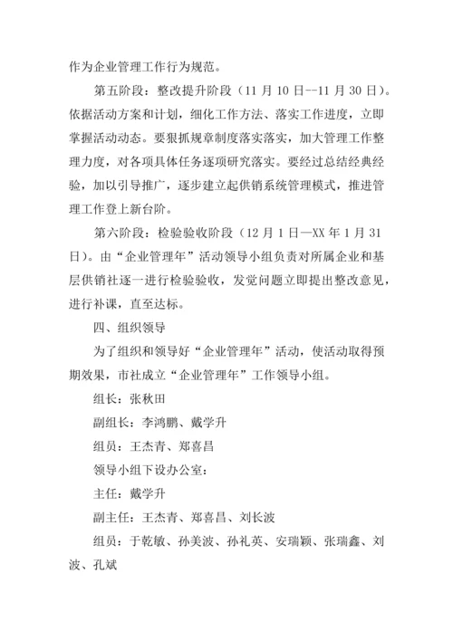 企业管理年活动专业方案.docx