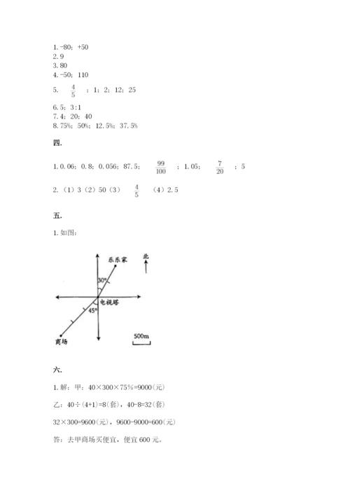 河南省平顶山市六年级下册数学期末测试卷及答案（新）.docx