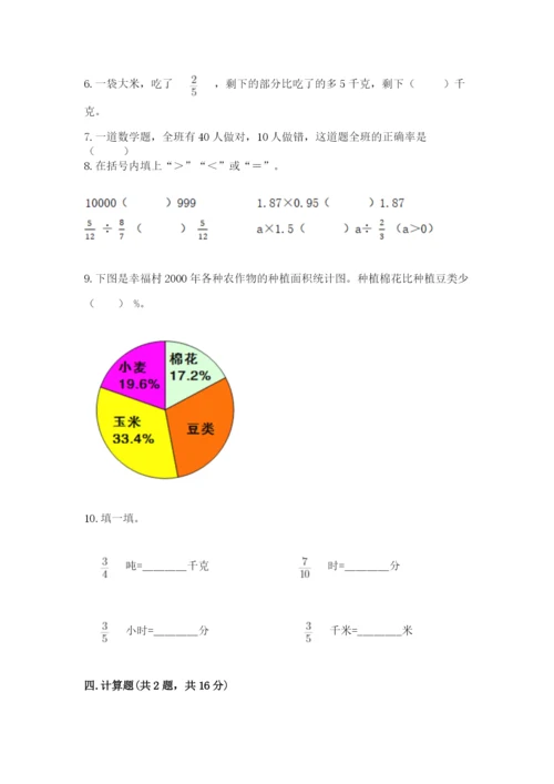 人教版六年级上册数学期末测试卷（原创题）.docx