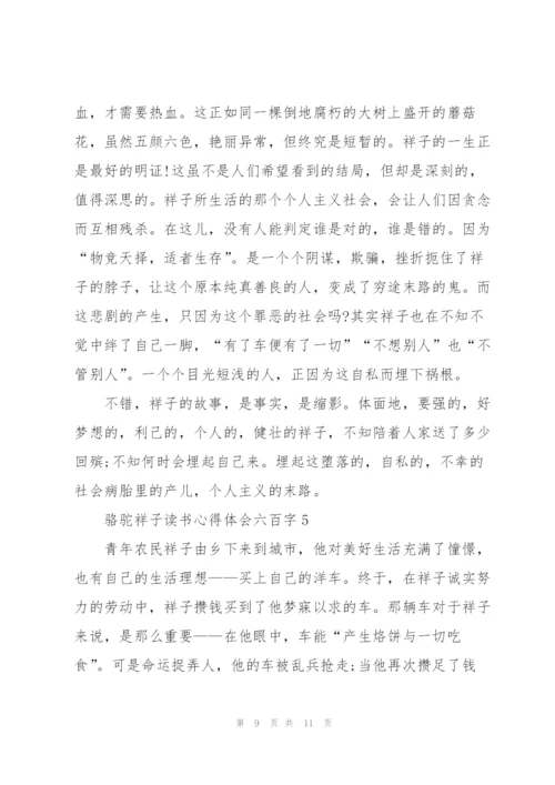 骆驼祥子小说读书心得体会六百字5篇.docx