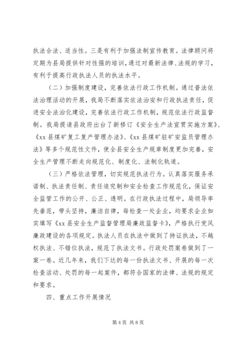 乡镇安监局上半年依法治理工作总结.docx