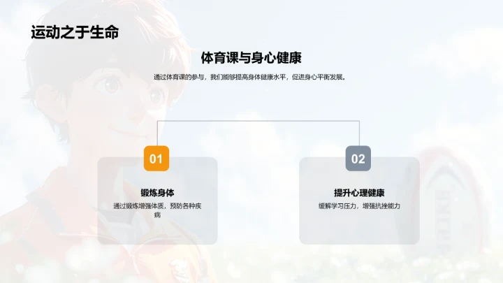 体育课与健康生活PPT模板