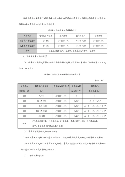 软件售后服务人员提成方案附表.docx