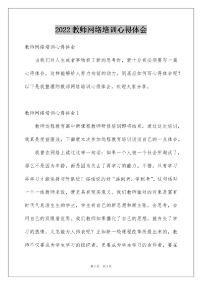 2022教师网络培训心得体会.docx