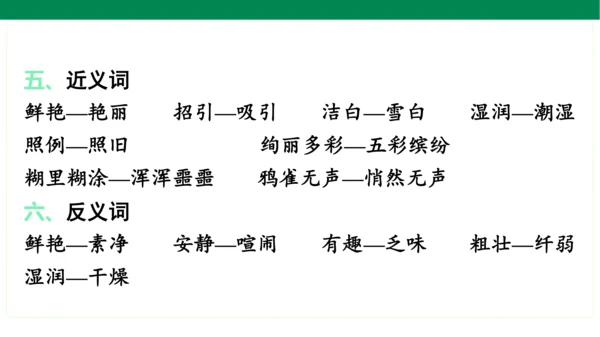 统编版语文三年级上册期中复习单元知识盘点  课件