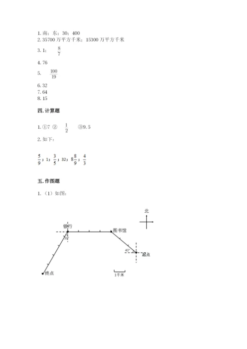 人教版六年级上册数学期中测试卷带答案（夺分金卷）.docx