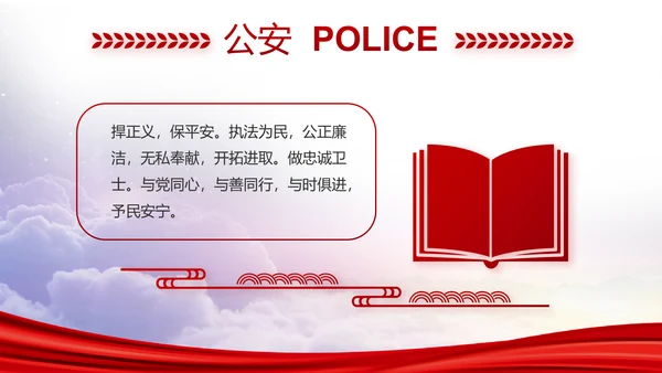 红色大气公安警察年终工作总结PPT