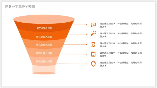 橙色简约商务金字塔关系图PPT模板