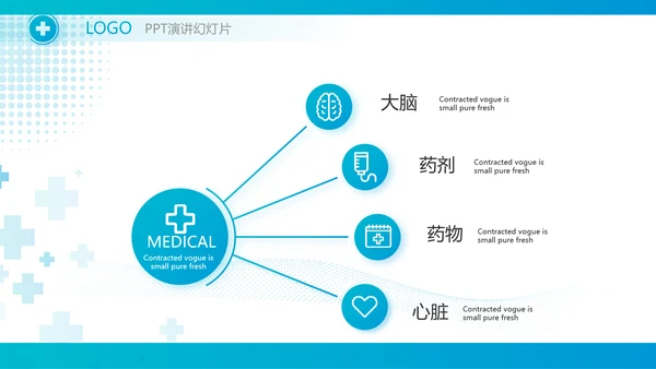 蓝色医疗工作情况汇报动态PPT模板