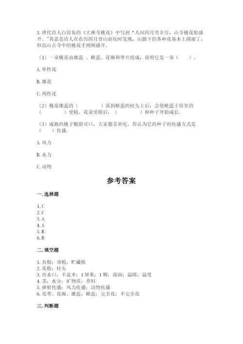 科学四年级下册第一单元植物的生长变化测试卷word版.docx