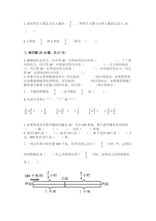 2022人教版六年级上册数学期末测试卷加答案解析.docx