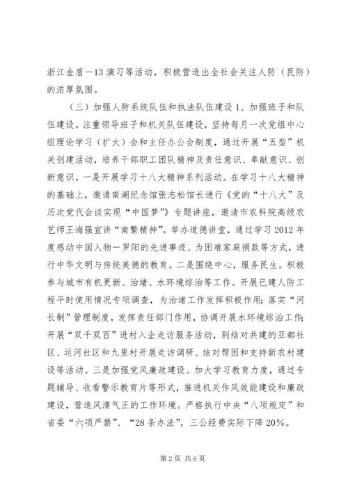 人防办年度依法行政工作总结报告.docx