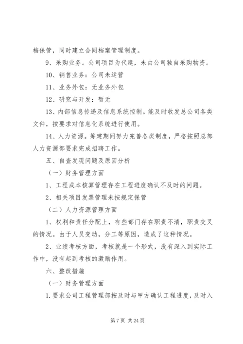 可利公司企业内控自查报告.docx