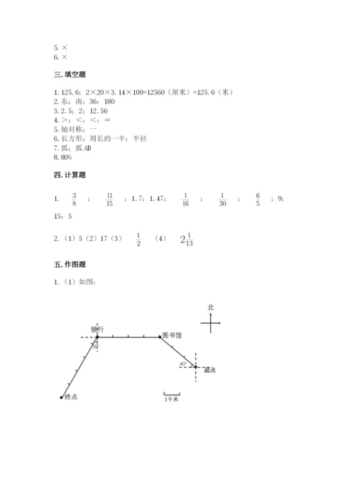 人教版六年级上册数学期末测试卷附参考答案【实用】.docx