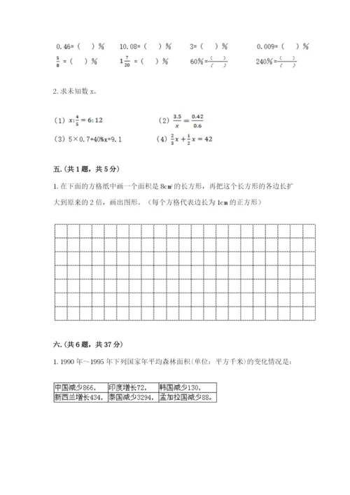 西师大版六年级数学下学期期末测试题含答案【精练】.docx