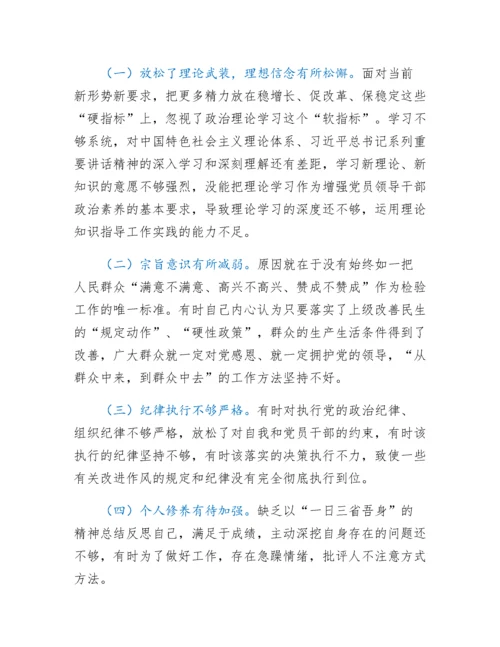 20230311：2022年度党员领导干部民主生活会发言材料.docx